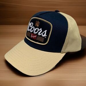 Coors Banquet Snapback Hat Logo Embroidered Patch Multi-Color Two Tone